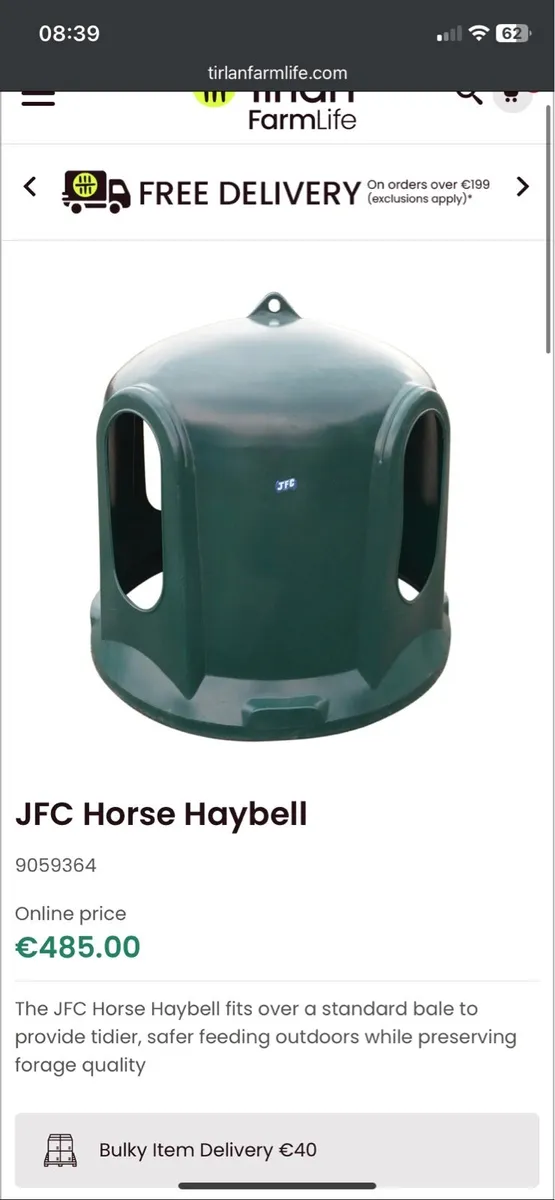 Horse Haybell Feeder for Round Bales