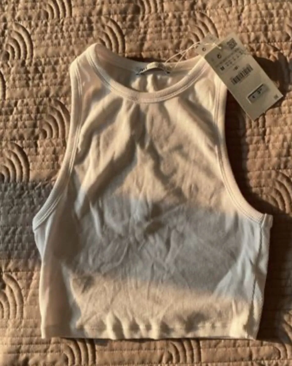 Zara White Vest Top Size M - Image 1