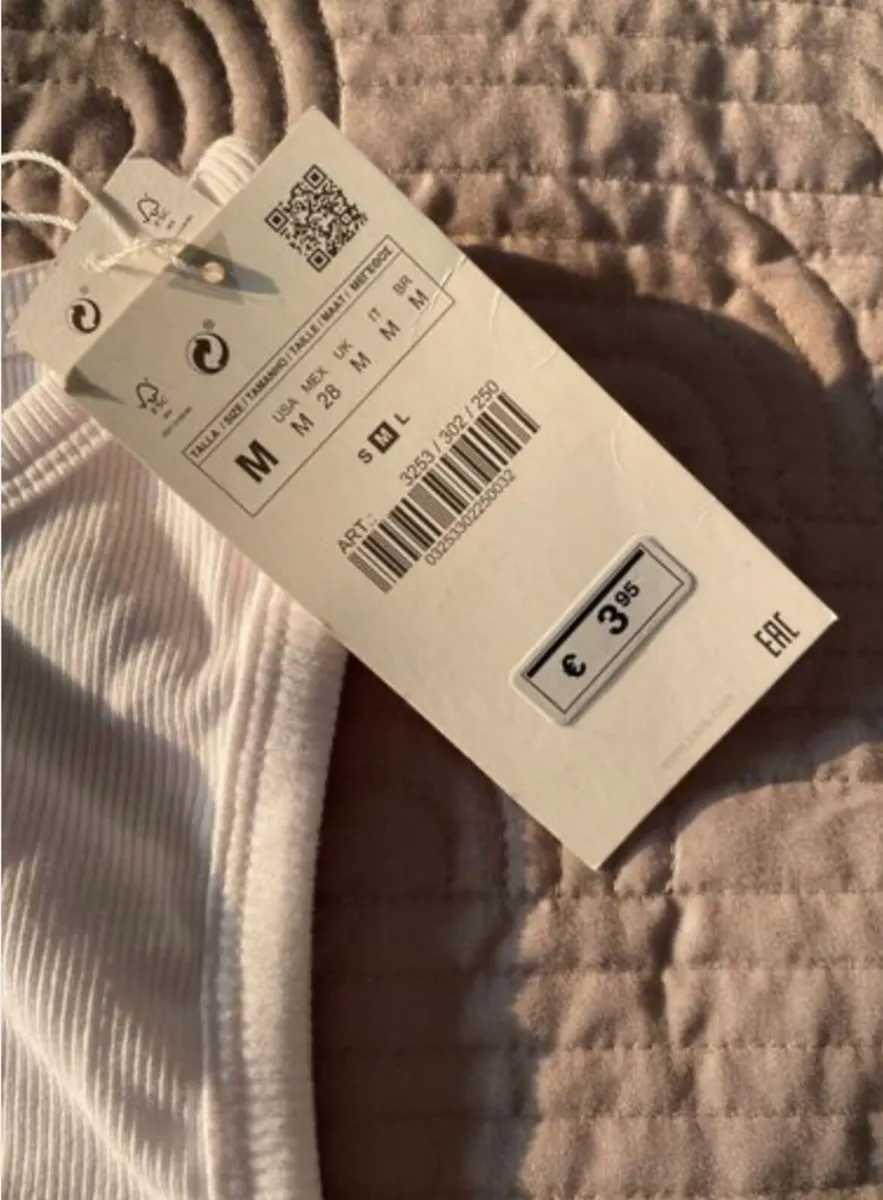 Zara White Vest Top Size M - Image 3