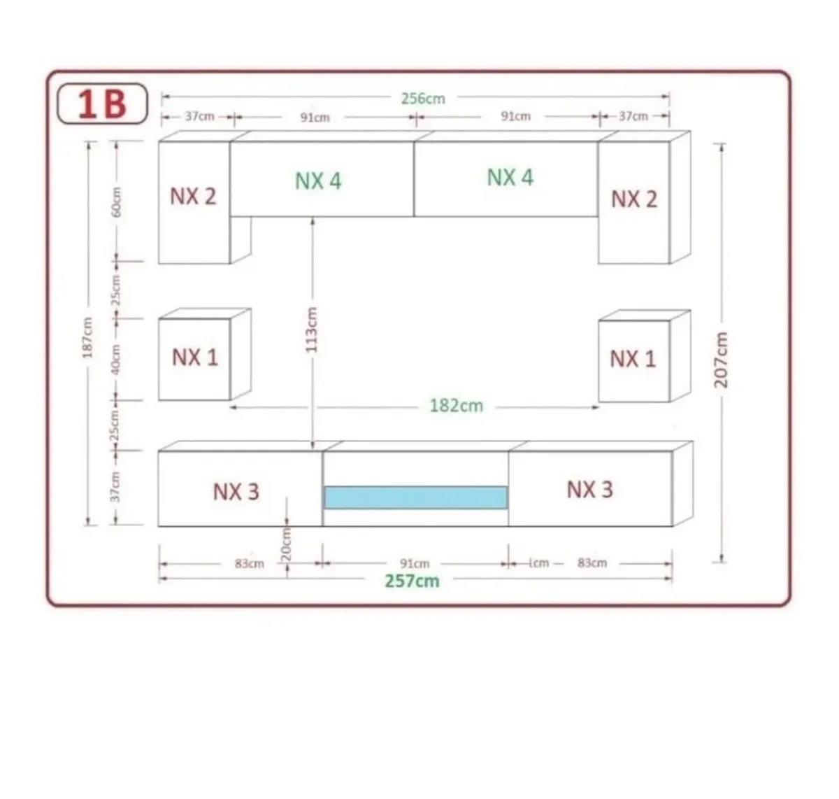 TV Unit with LED light - Image 1