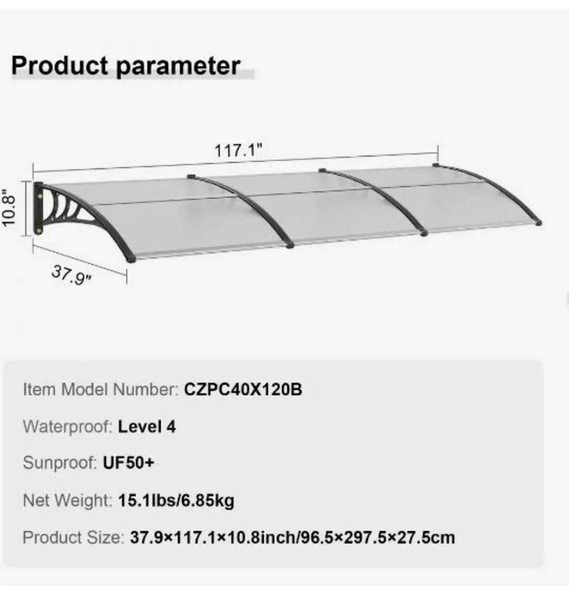 Window Door Awning Canopy - Image 3