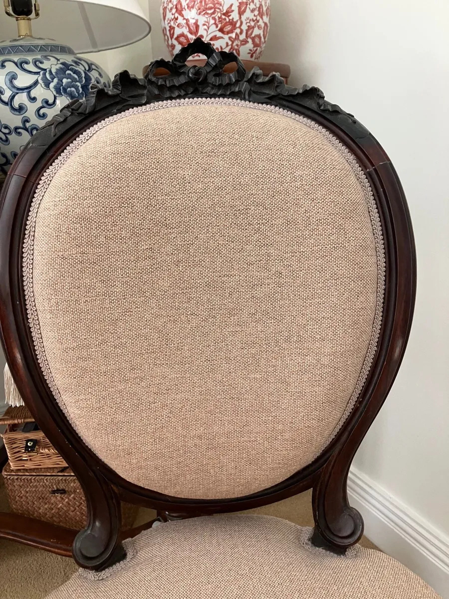 Antique Rosewood Victorian Chair On Castors - Image 4