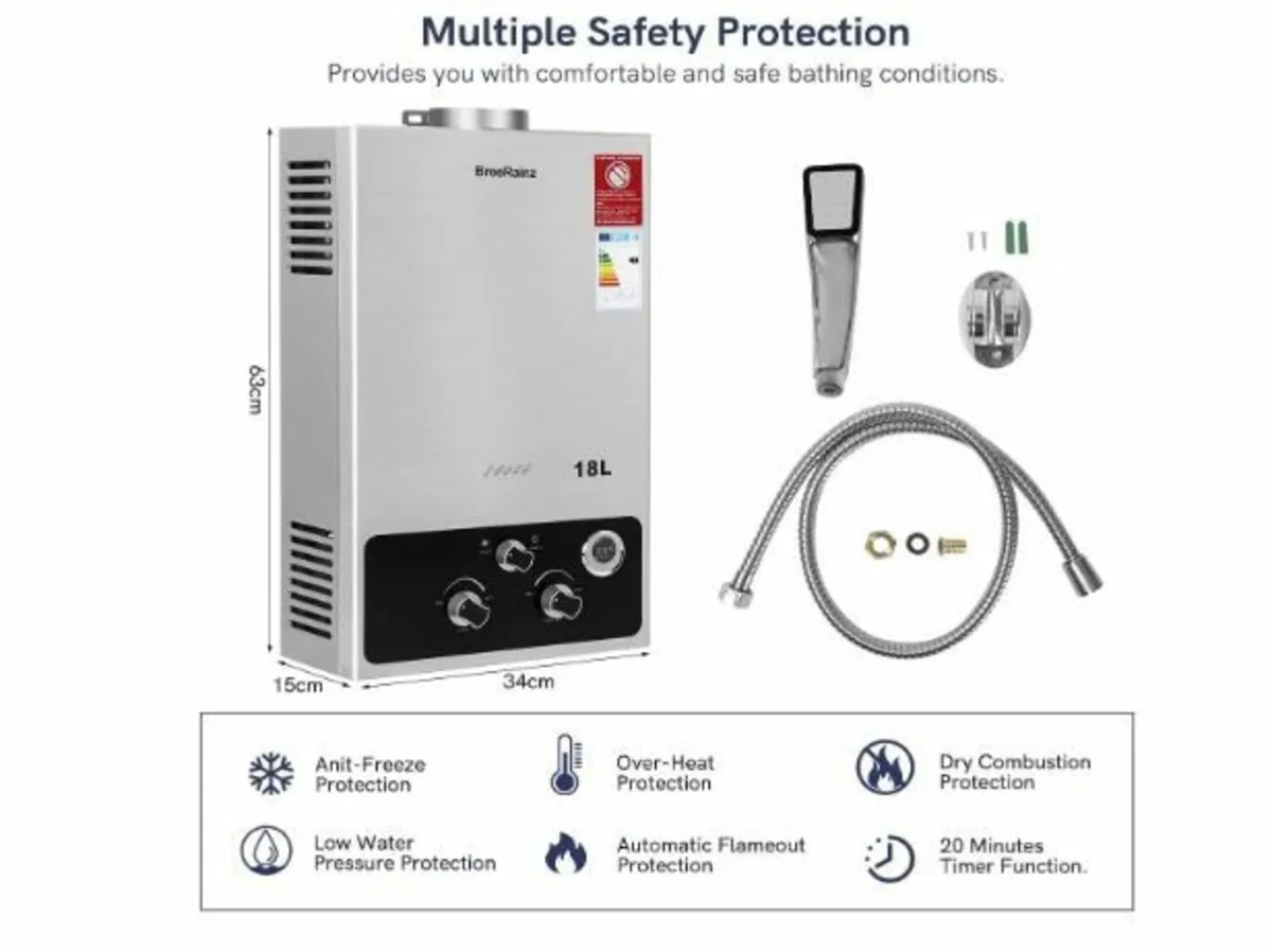 18LPM Gas Instantaneous Water Heater, 36KW - Image 2