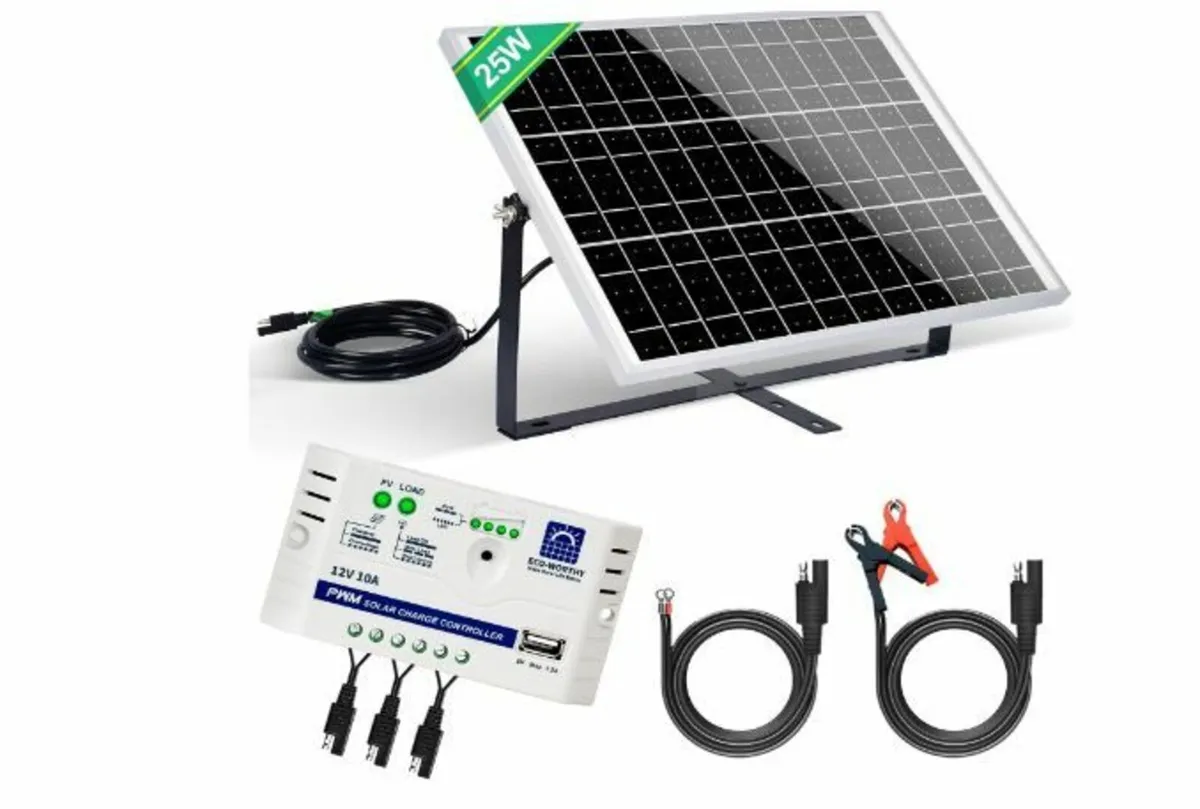 25 W 12 V Monocrystalline Solar Panel Kit - Image 1