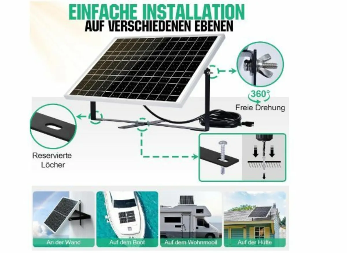 25 W 12 V Monocrystalline Solar Panel Kit - Image 4