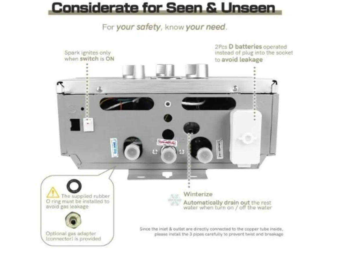 12LPM Gas Instantaneous Water Heater, 24 kW - Image 3