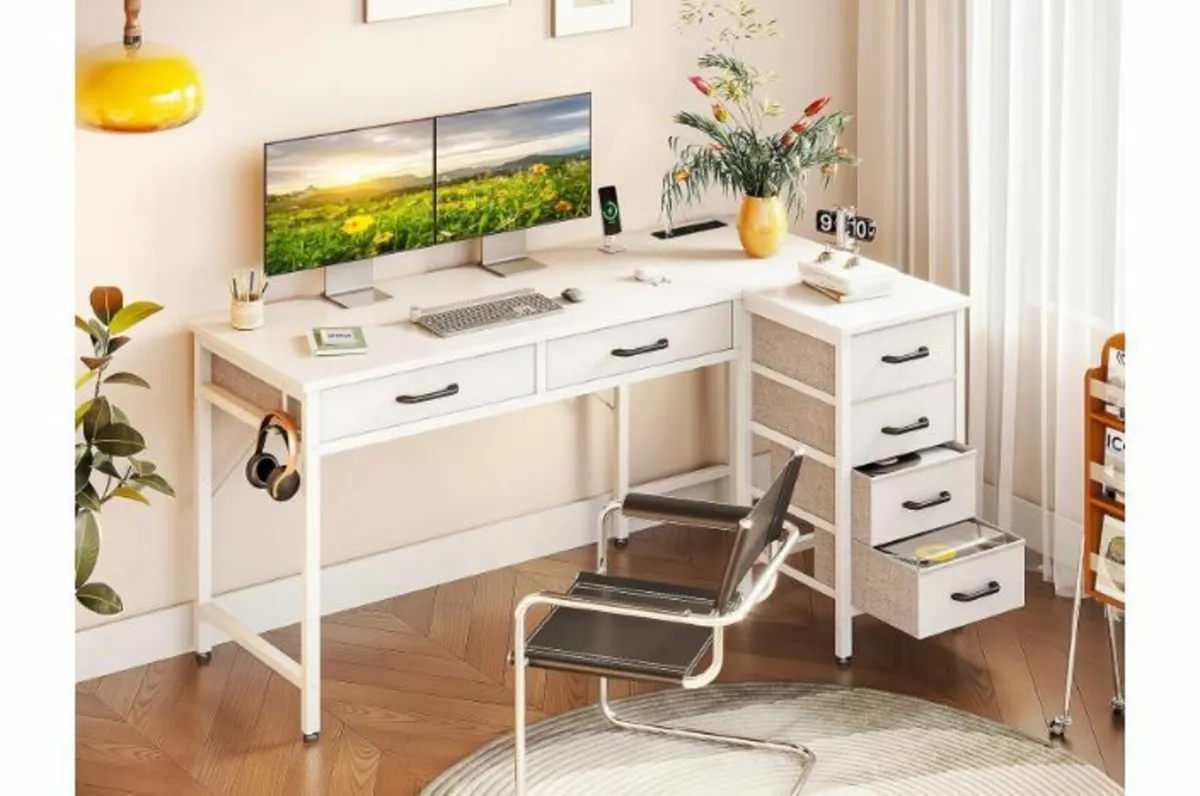Corner Desk with 6 Drawers - Image 3