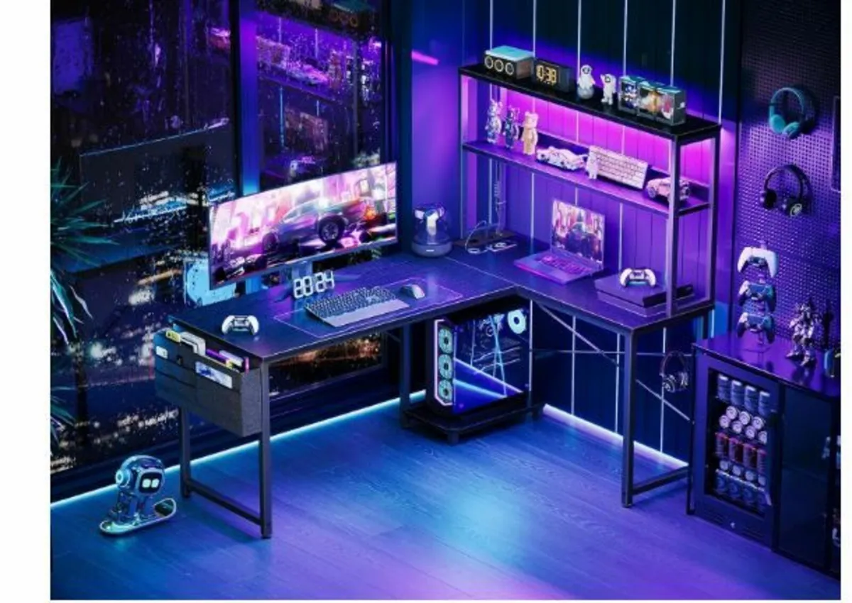 Gaming Table L Shape with LED & Sockets - Image 4