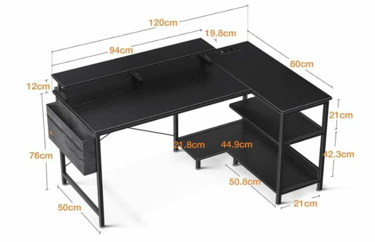 Gaming Table L Shape, 120 x 80 cm - Image 4
