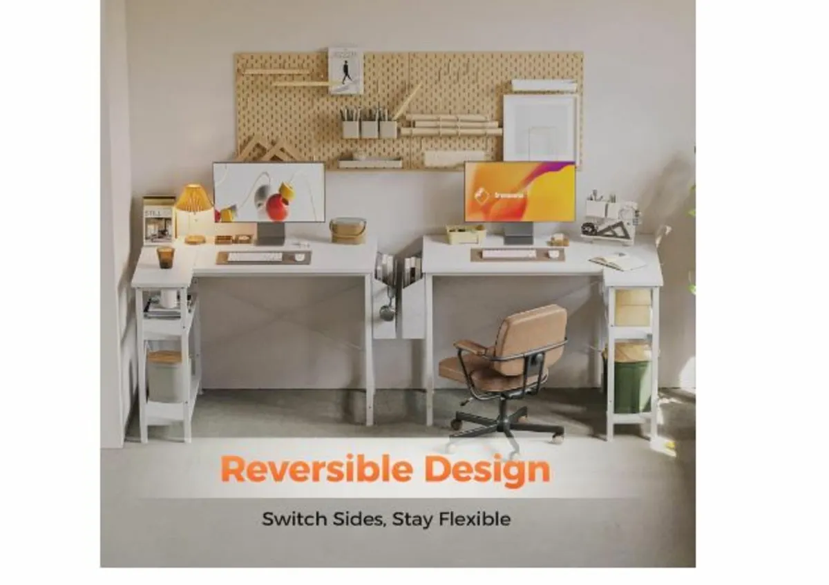 Small L-shaped Desk with Sockets - Image 4