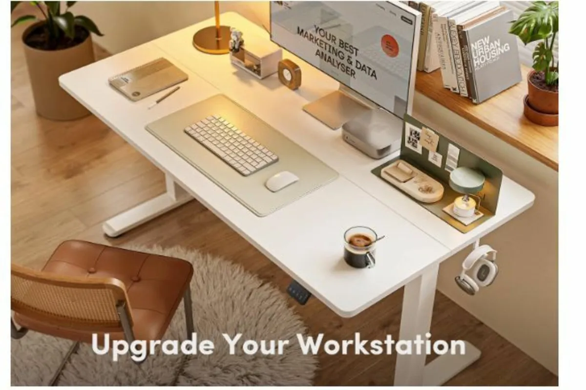 Height-Adjustable Electric Desk, 100 x 60 cm - Image 2