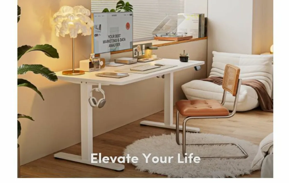 Height-Adjustable Electric Desk, 100 x 60 cm - Image 4