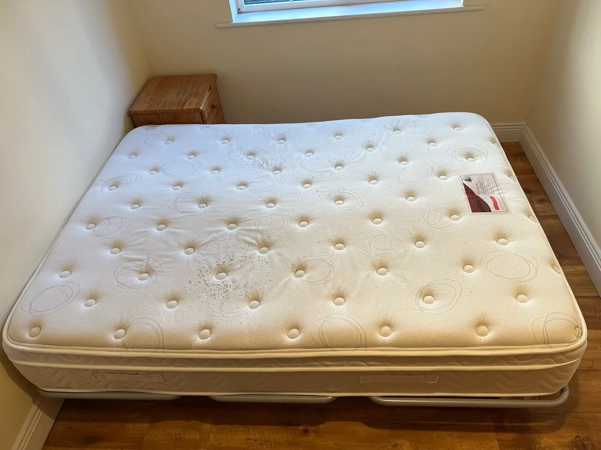 King size bed base and mattress - Image 1