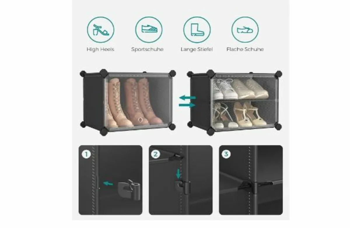 Shoe Rack 8, Compartments Shoe Cabinet - Image 4