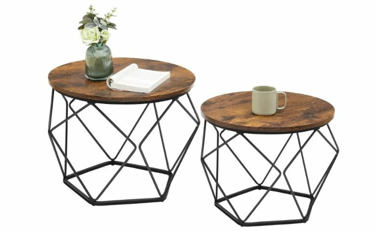 Round Coffee Table, Set of 2 - Image 1