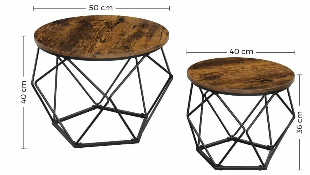 Round Coffee Table, Set of 2 - Image 4