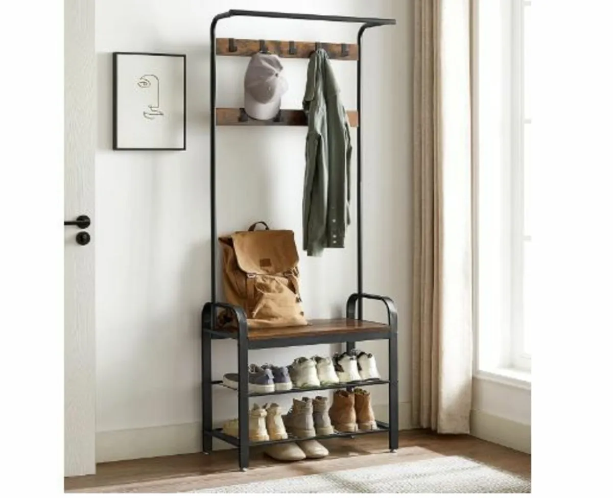 clothes rack with 9 removable hooks - Image 1