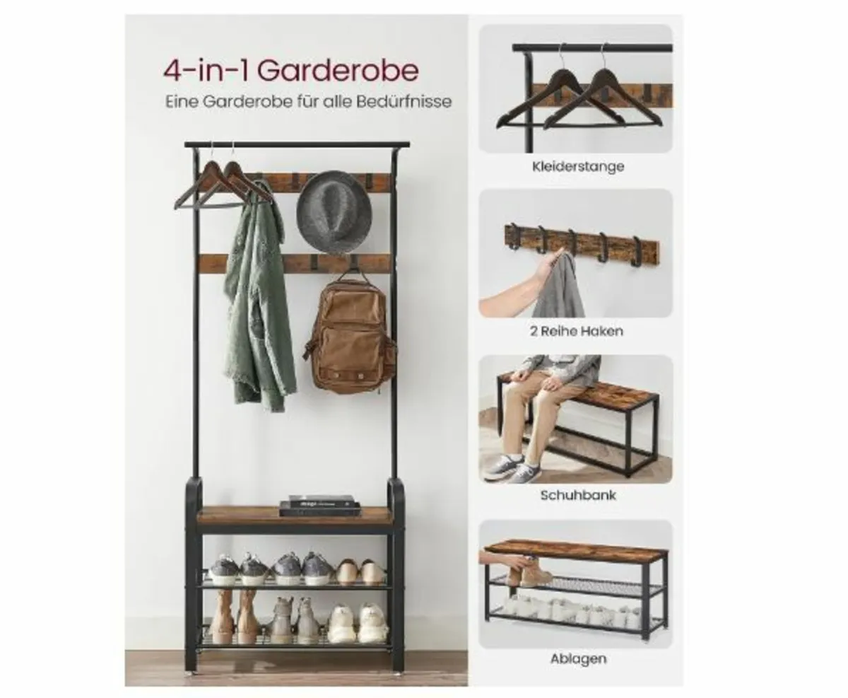 clothes rack with 9 removable hooks - Image 3
