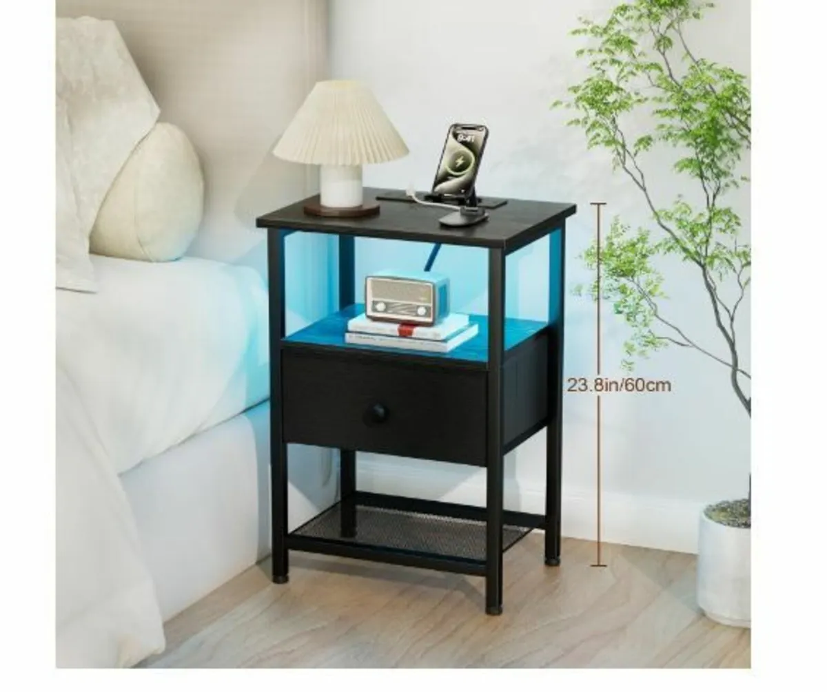 Bedside Table with Charging - Image 2