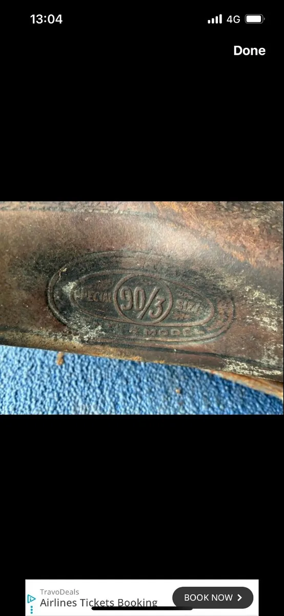 Vintage leather bicycle saddle - Image 3