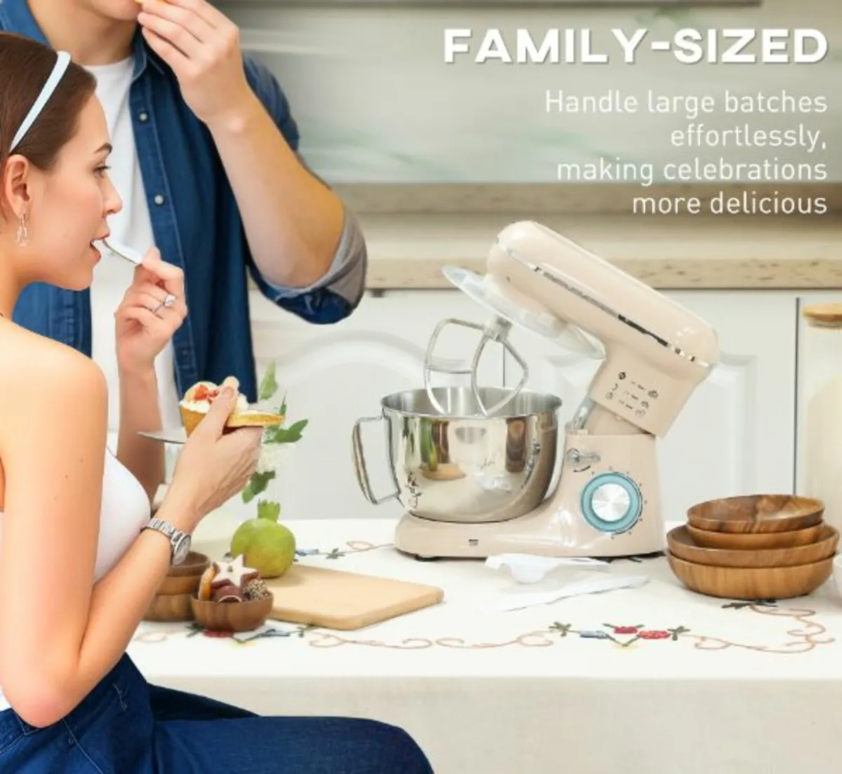 1300W Kitchen Stand Mixer, with Accessories - Image 4