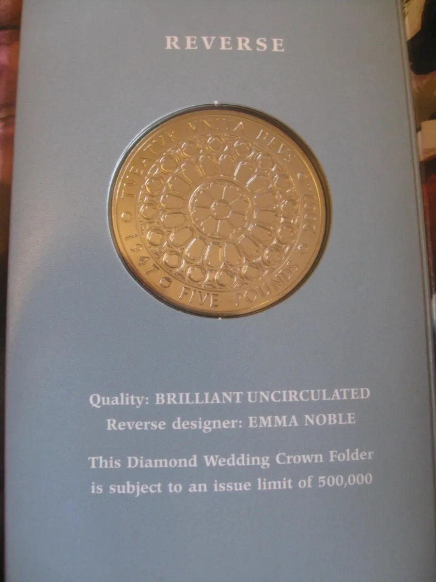 2007 Diamond Wedding Silver proof Crown £5 Coin - Image 4