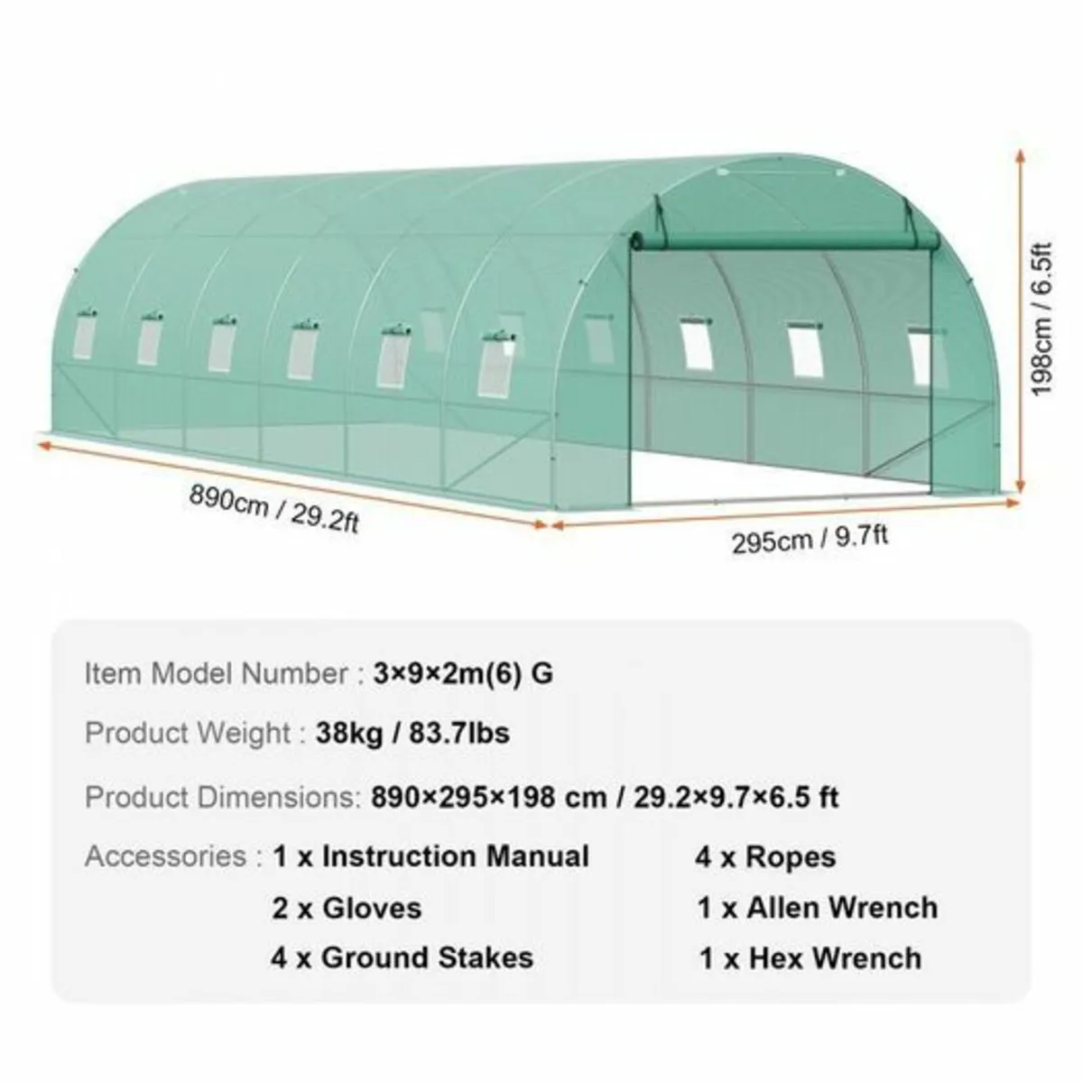 Polytunnel 20x10x7 ft - Image 3