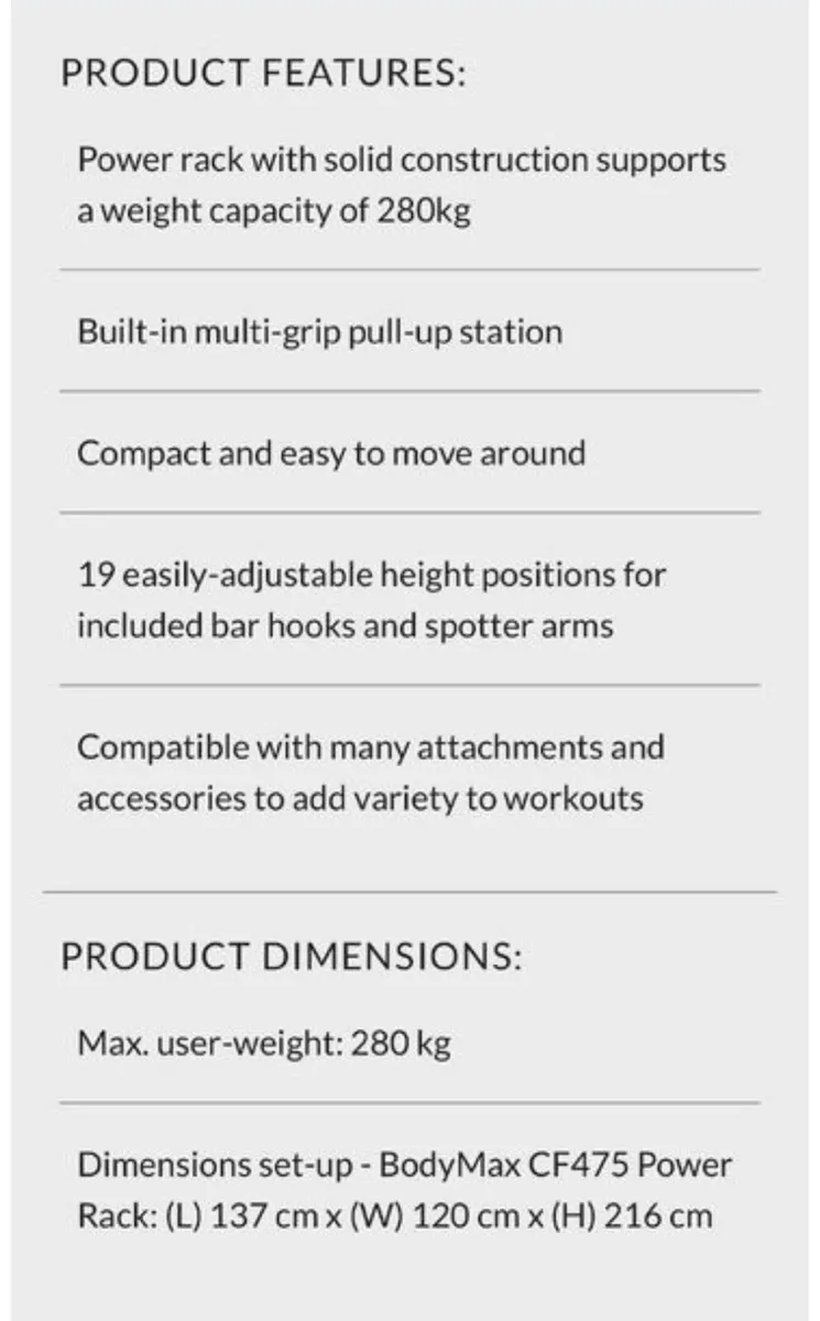 280kg rated power rack. - Image 3