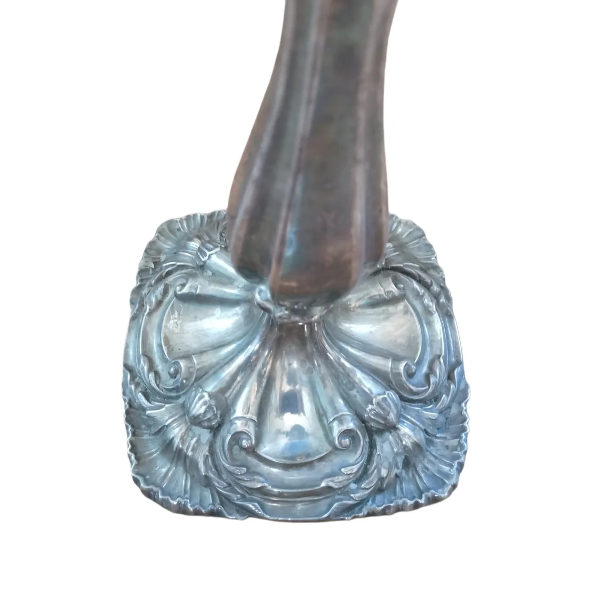 📍PAIR of Antique silver plated? three arm candela - Image 3