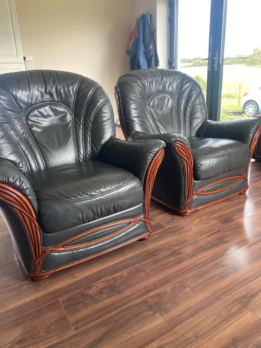 Italian Leather Chairs - Image 1