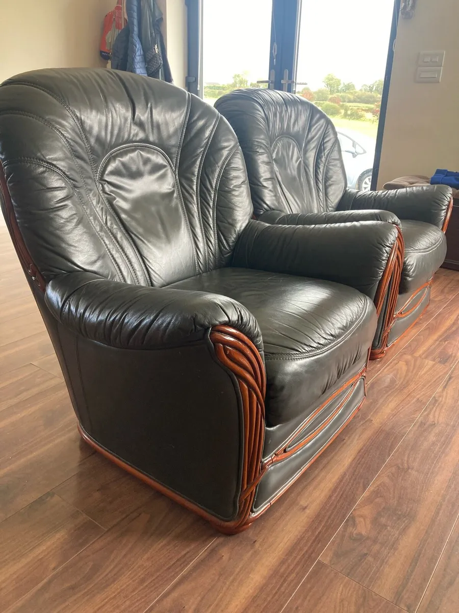 Italian Leather Chairs - Image 2