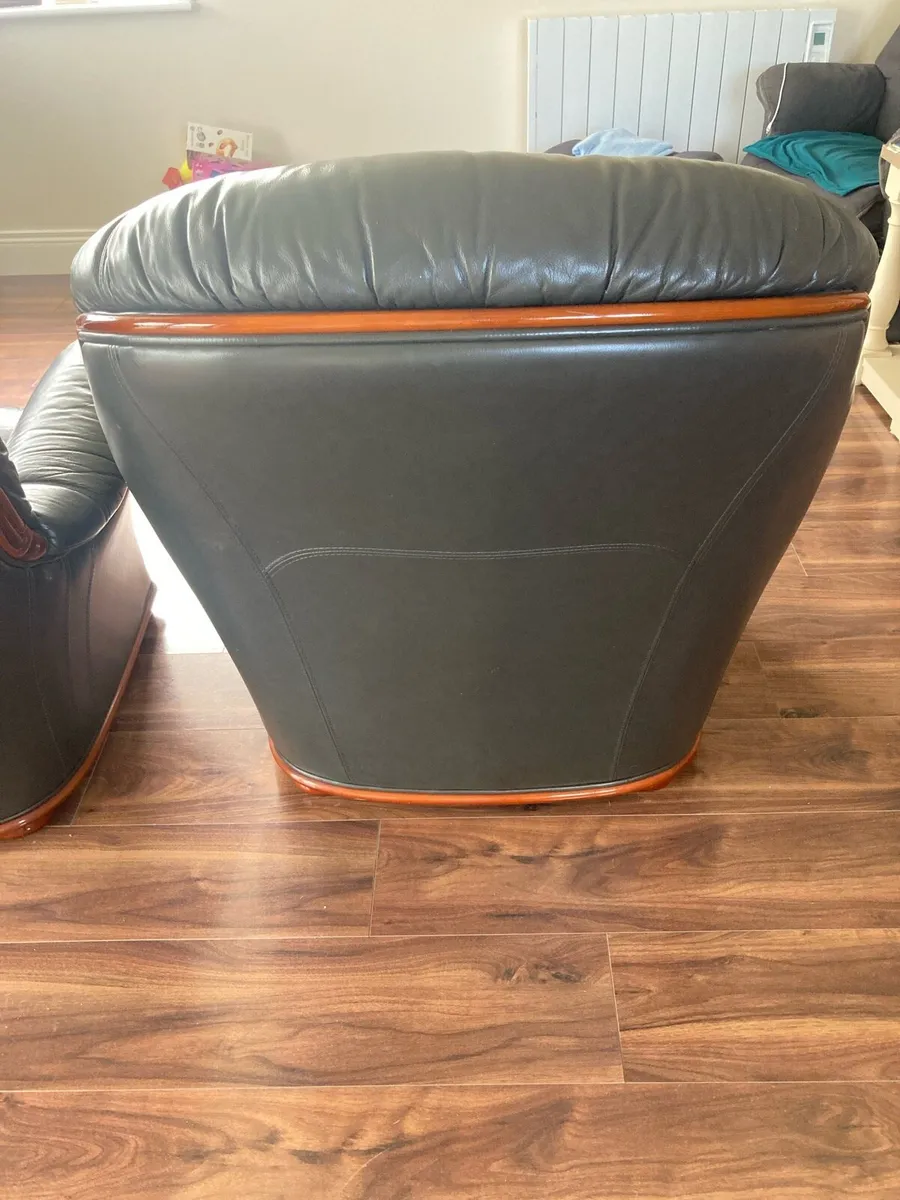 Italian Leather Chairs - Image 3