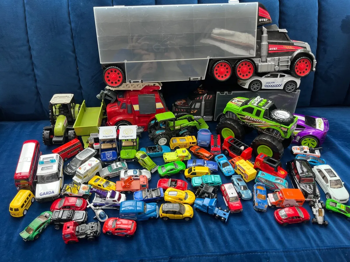 Collection of assorted toy vehicles
