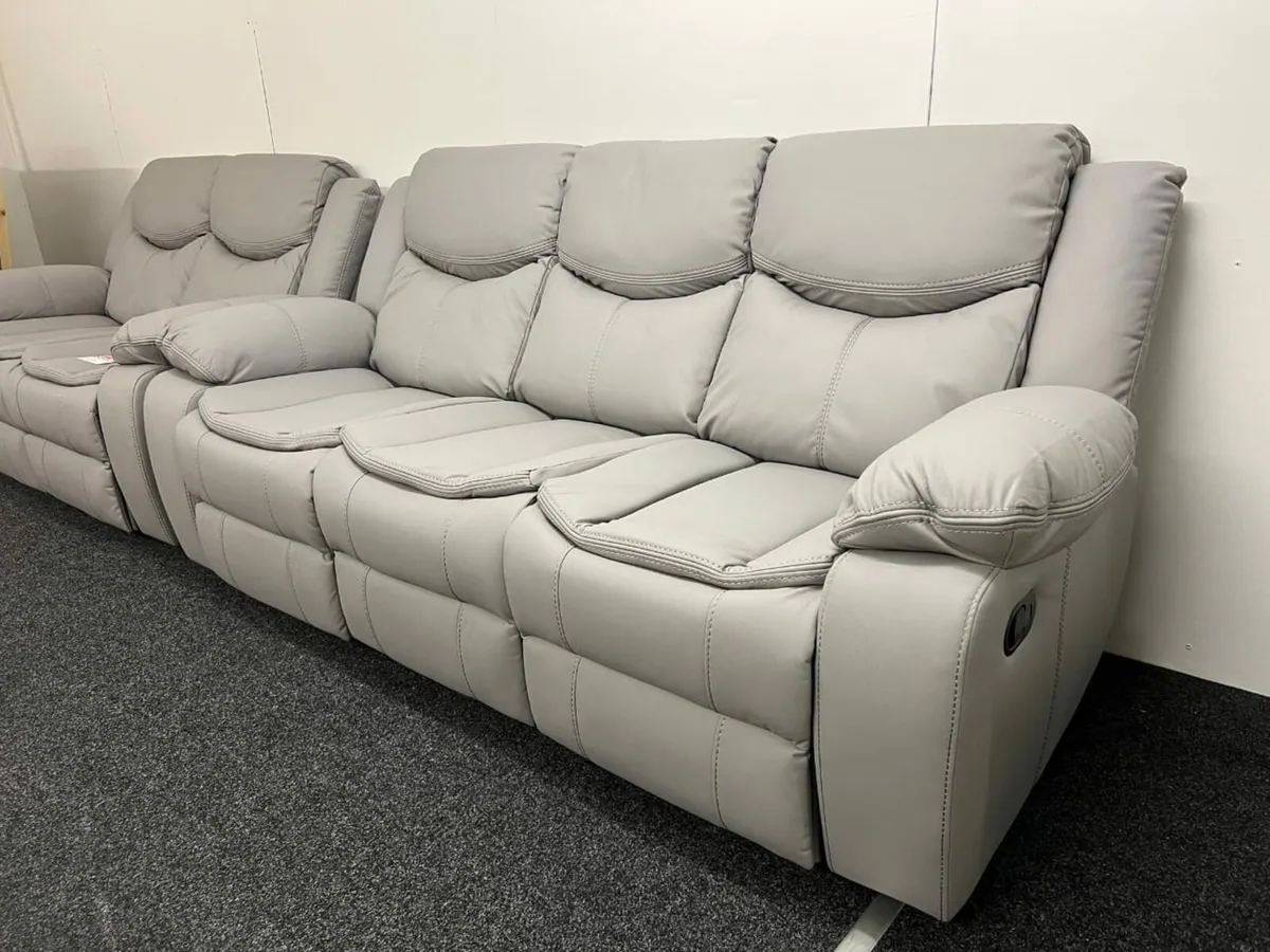Valarie 3+2 Manual Leather Recliner Sofa - Image 4