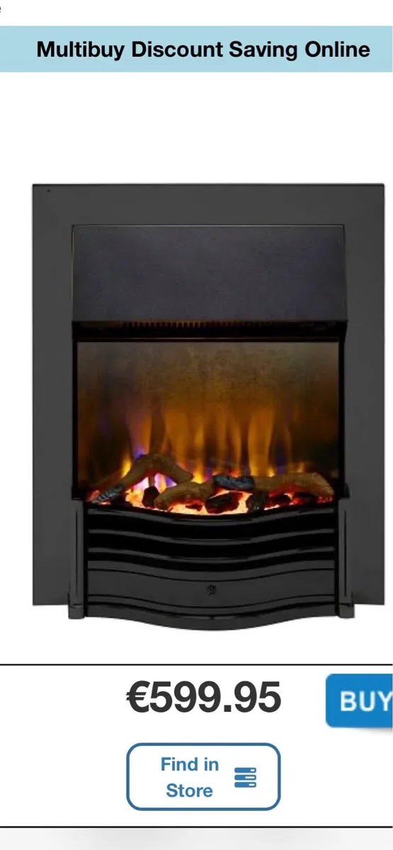 Dumfries Black Optiflame 3D Electric Inset Fire - Image 1