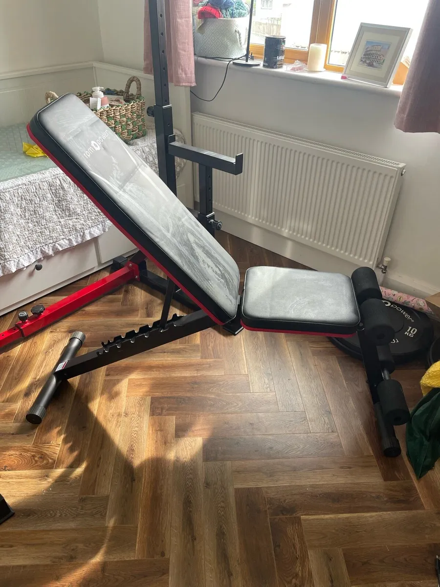 Weight Bench, Barbell and Plates - Image 4