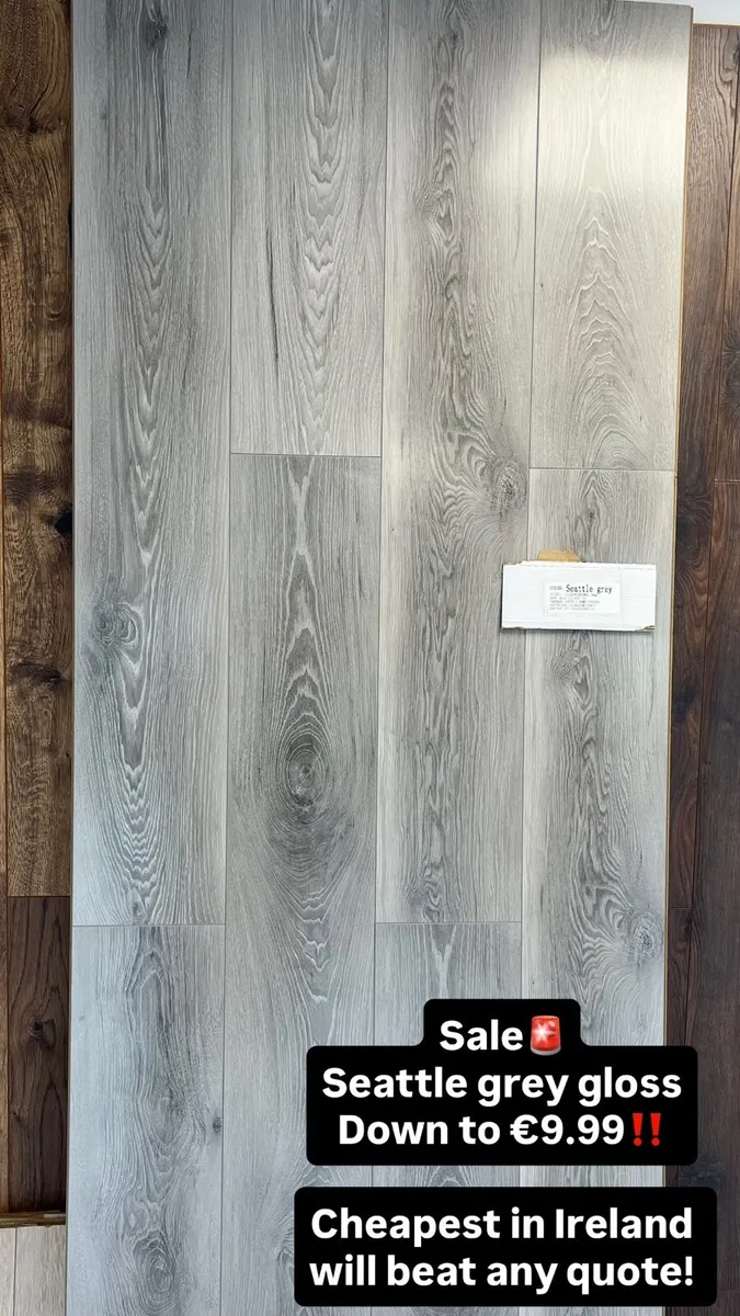 8mm Seattle grey gloss flooring - Image 1