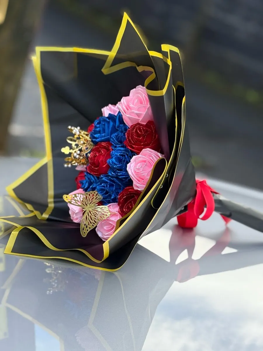 Flower bouquet made of ribbons - Image 4