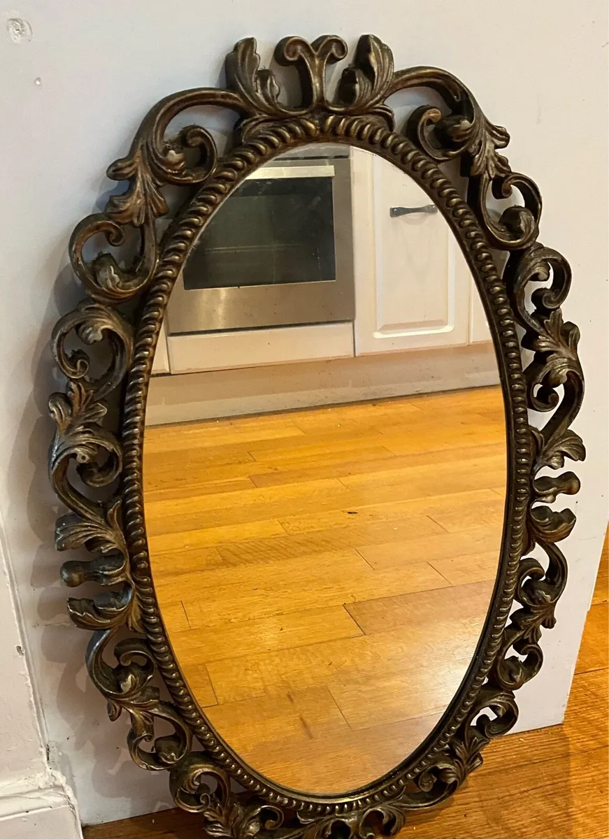 Vintage Rococo Style Wall Wooden Frame Mirror - Image 2