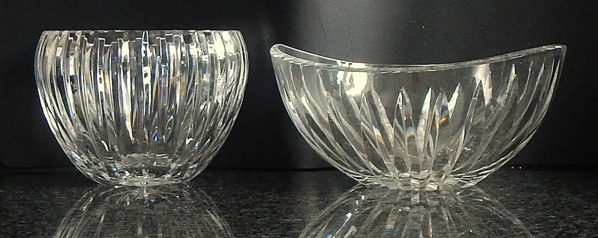 2 Vintage Waterford Crystal Bowls, Fruit & Boat - Image 2