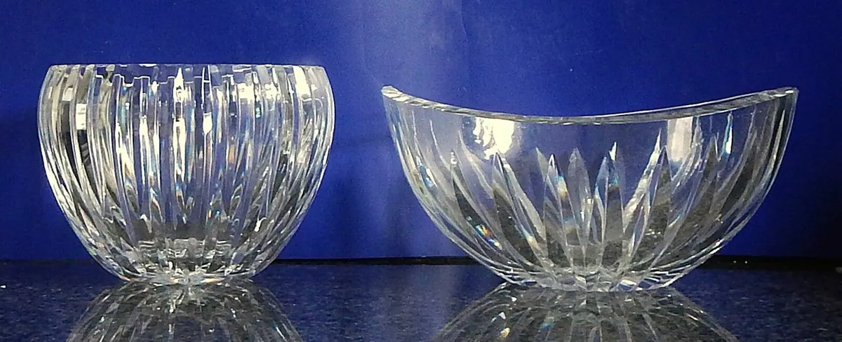 2 Vintage Waterford Crystal Bowls, Fruit & Boat - Image 1