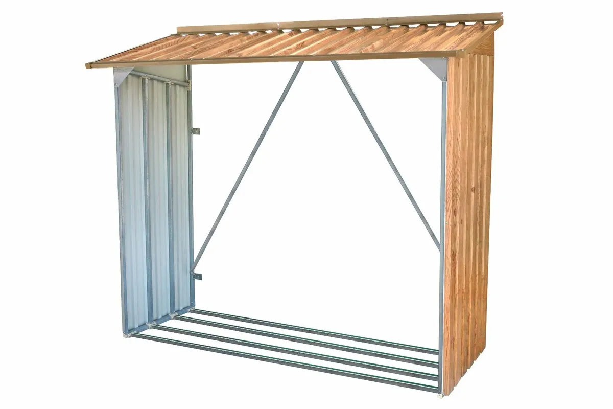 6x2 Steel Timber Firewood Storage shed - Image 4