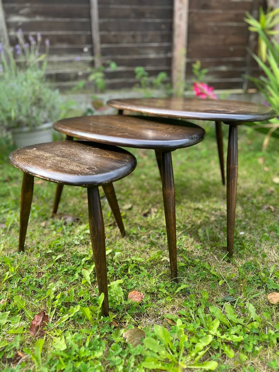 Mid century Ercol pebble nest of tables - Image 2