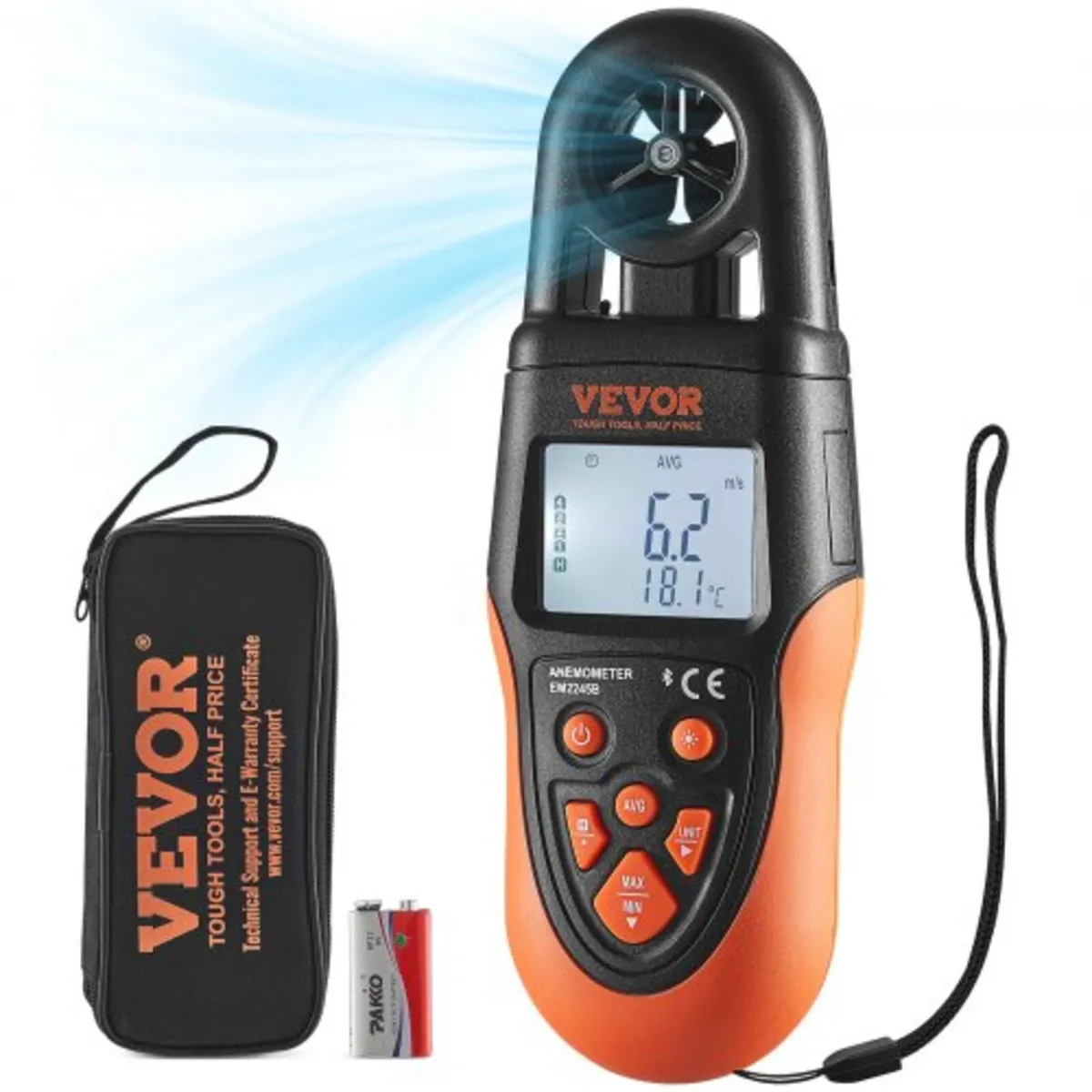 Bluetooth Handheld Anemometer, 14â„‰-140â„‰, Digit