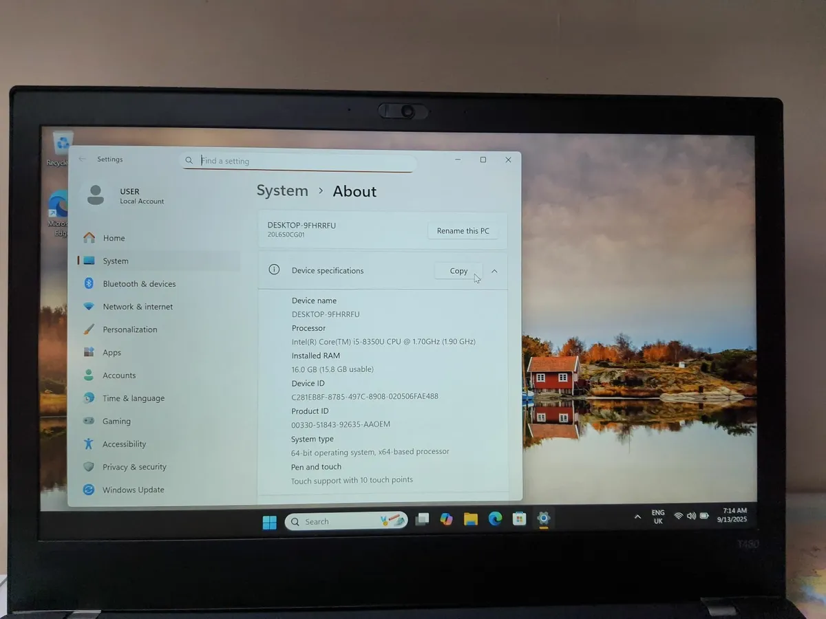 Lenovo ThinkPad T480 i5 8th gen 16/512GB SSD Lapto - Image 2