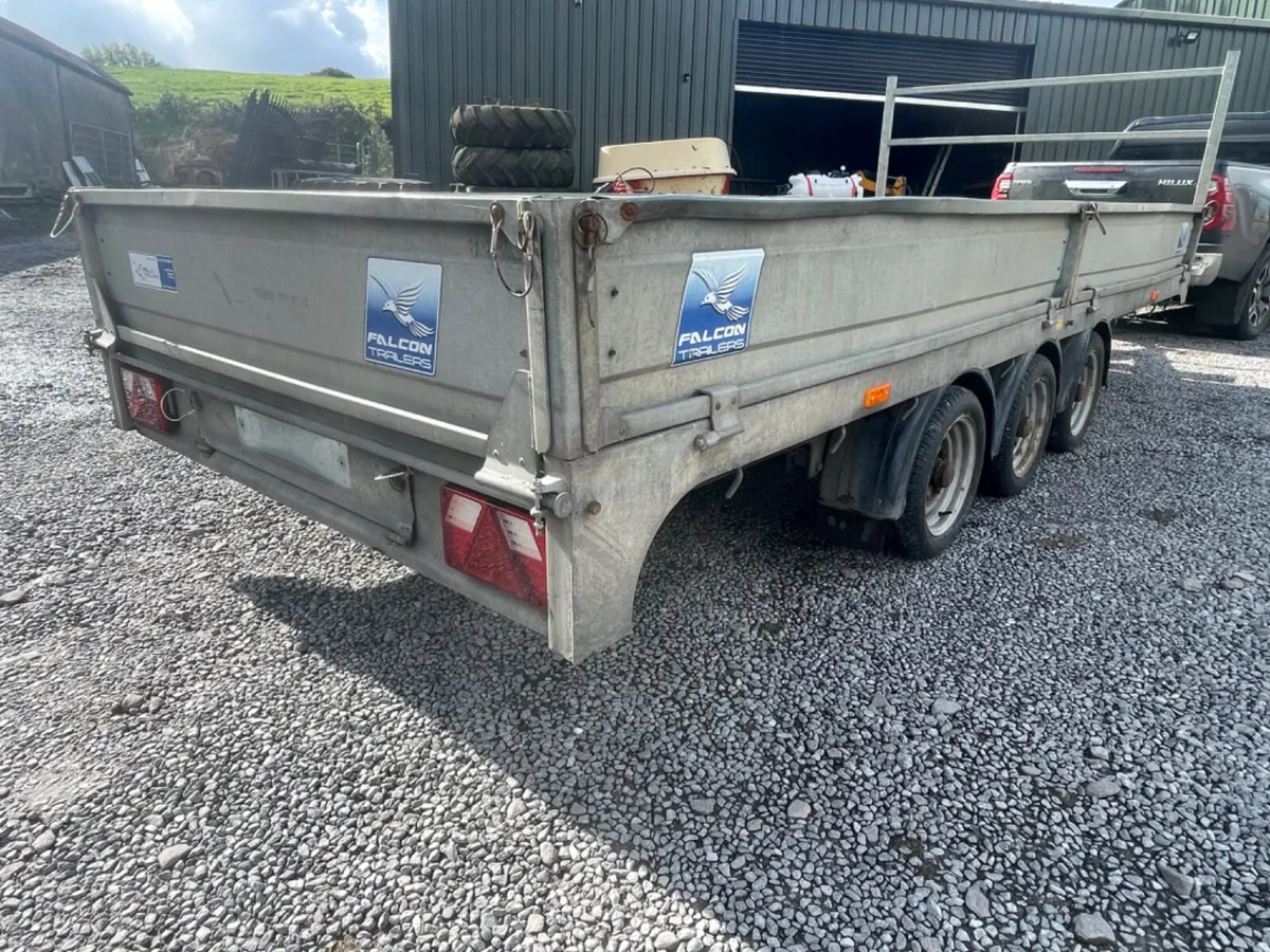 Falcon 16ft x 6ft 6” Tri axle Dropside trailer - Image 4