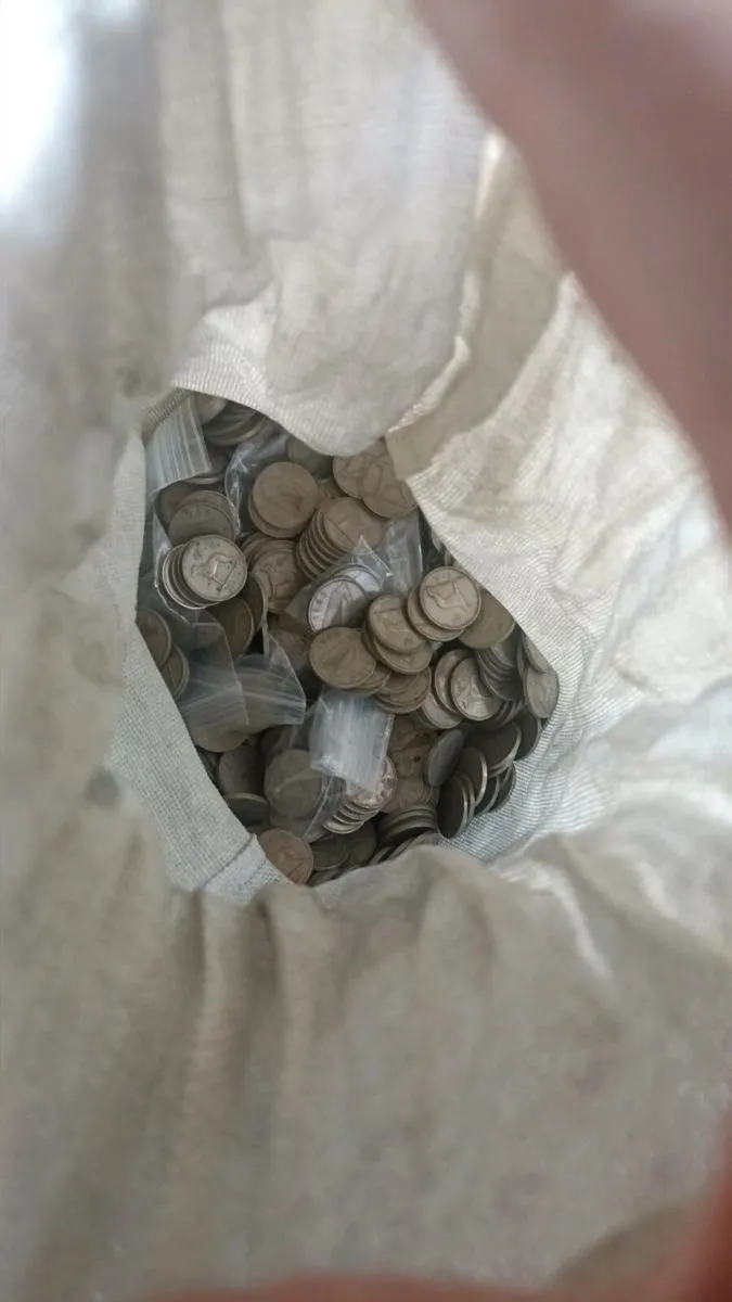 Large collection of old Irish 6 pence coins - Image 1
