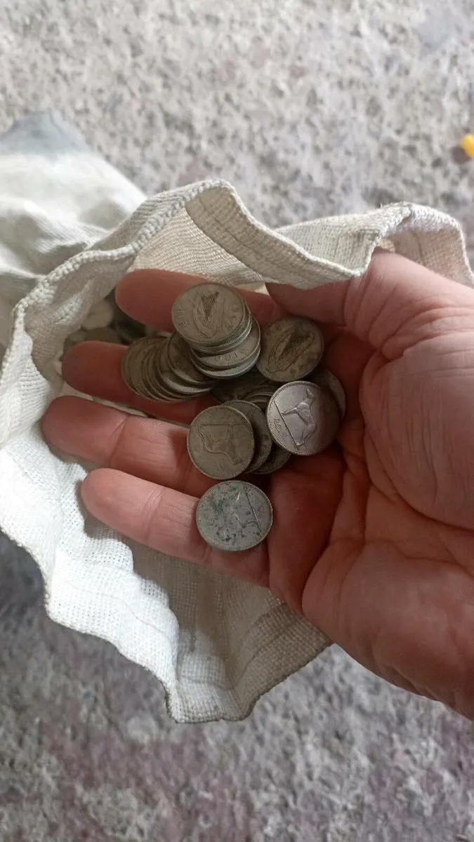 Large collection of old Irish 6 pence coins - Image 2