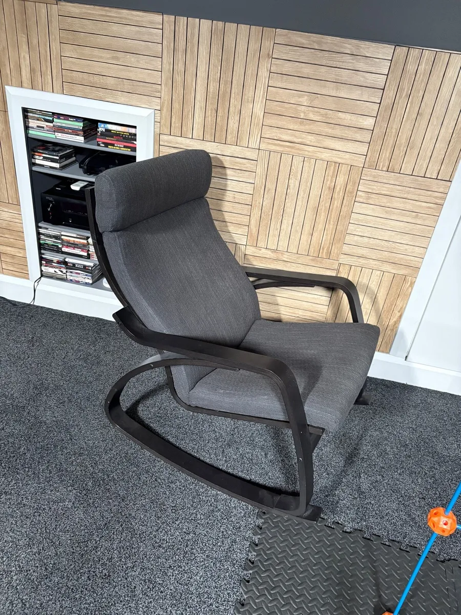 Armchair dark gray fabric - Image 1