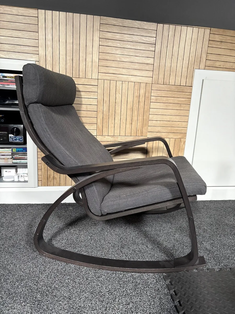 Armchair dark gray fabric - Image 2